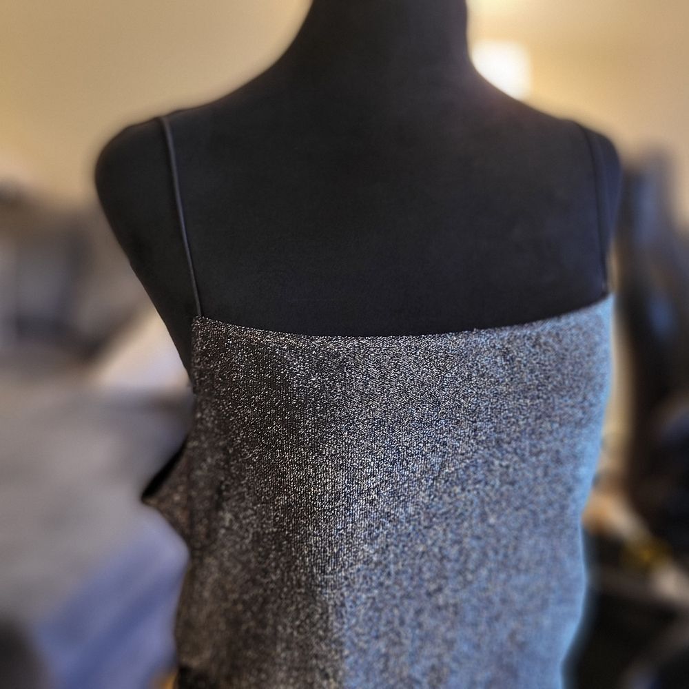 H&M Sparkling Silvery Black Mini Dress Size XL - Picture 4 of 13